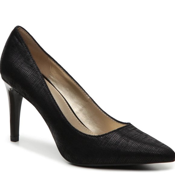 Bandolino Shoes - BANDOLINO Fairbury Black Textured Textile Fabric Sparkle Pump Heels Size 11
